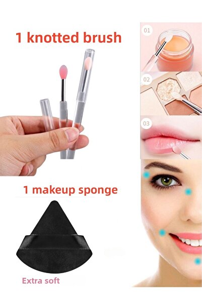 Melien 1 قطعة. صبغ الشفاه و1 إسفنجة مكياج مثلثة للوجه تحت العين، كريم أساس تج...