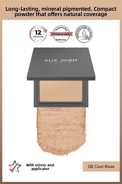 Alix Avien مسحوق مضغوط - يدوم لمدة تصل إلى 12 ساعة - لون أسفل البشرة البارد -...