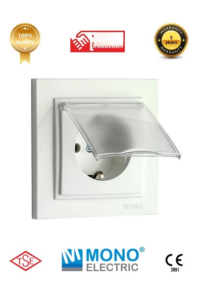 YTE Grounded White Mono Despina Frame - Plug Socket Included