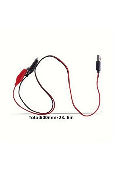 YTDMEN مشبك اختبار تمساح بطول 60 سم لموصل USB ذكر وأنثى ومشبك كهربائي تمساح ل...