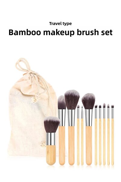 Nera Classy Professional Brush - 11-Piece Brush Set, Bamboo Makeup Brush Set ...