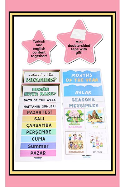 The Grade أيام وموسمات الأسبوع - كيف حال الطقس اليوم بطاقات الحائط (حجم A4-TR...