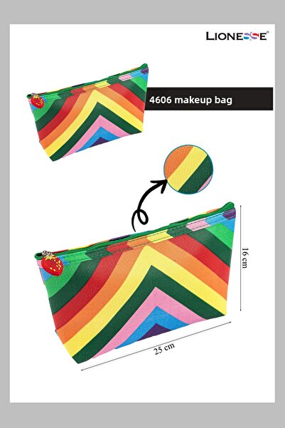 Lionesse Patterned Makeup Bag 4606-Makeup and Organizer Bag, Waterproof, Travel Size