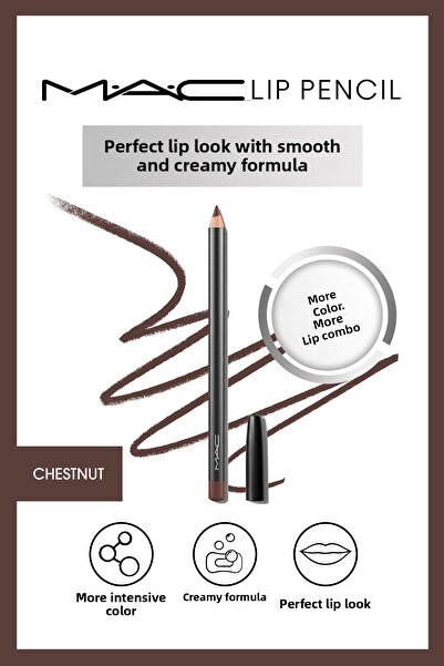 M.A.C قلم تحديد الشفاه الكريمي طويل الأمد - قلم تحديد الشفاه - كستنائي 1.45 جم