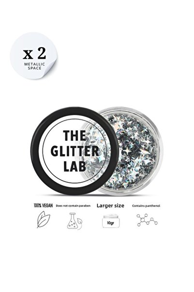 The Glitter Lab قطعتان من بريق الفضاء المعدني - حزمة مفيدة