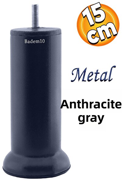 Badem10 Baza de mobilier Metal Gri Antracit 15 Cm M8 Dinți Fini Canapea Fotoliu Canapea Convertibilă Upgrade Picior Picioare