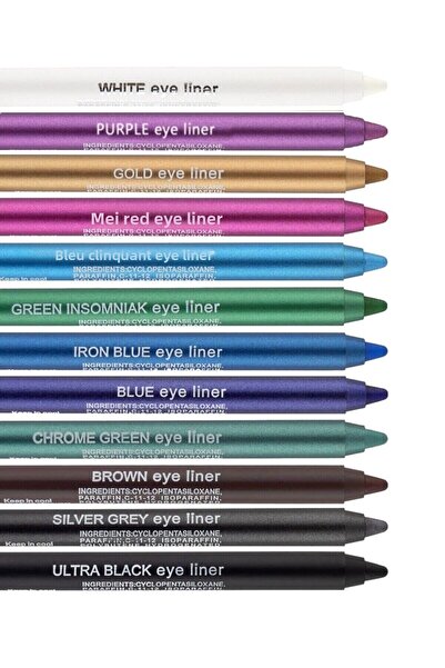 Mardinal 12 Colors Neon Ultra Oily Gel Eye Pencil