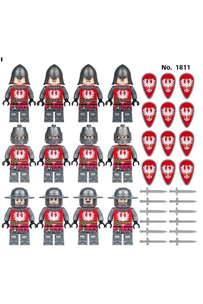 marimari 12 Pieces Medieval Knights and Mini Figures Building Blocks