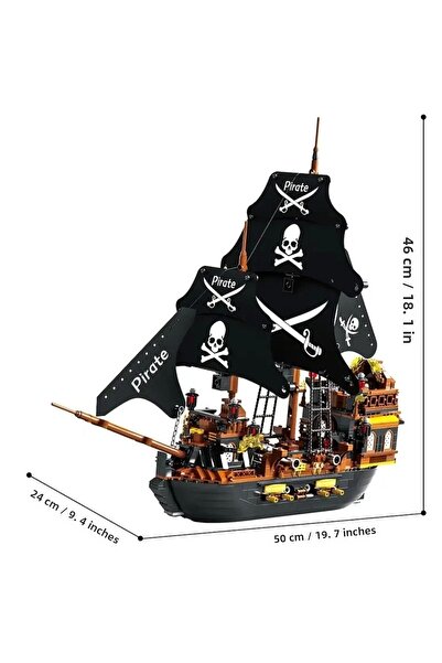 Bricks Pirate Ship Building Blocks Set 573 Pieces Age 6 Pirates of the Caribbean Pirates Model Kit Gift Player
