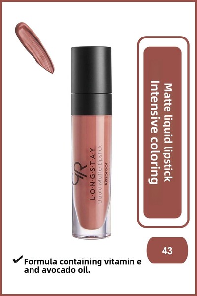 Golden Rose أحمر شفاه سائل مطفي يدوم طويلاً 43، 5.5 مل