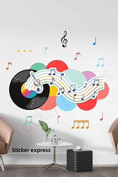 Sticker Ekspres Colorful Music Note Kindergarten Nursery School Children's Ro...