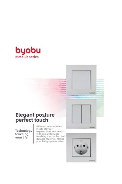 Netelsan Byobu White Double Flush Mounted Grounded Socket (Frame Included) 12 Pieces
