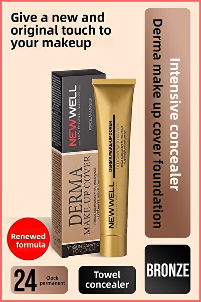 New Well كريم أساس ديرما ميك أب كوفير - برونزي