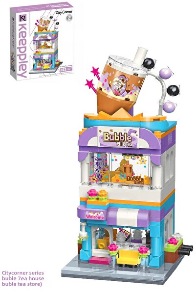 Vagonlife Keeppley City Corner - 302 Pieces Bubble Tea Store Toy Building Set Ffk-0108