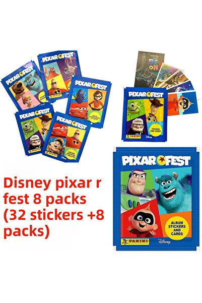 Panini مجموعة بيكسار فيست ديزني كلاسيكس مكونة من 8 عبوات (32 ملصقًا + 8 بطاقات).