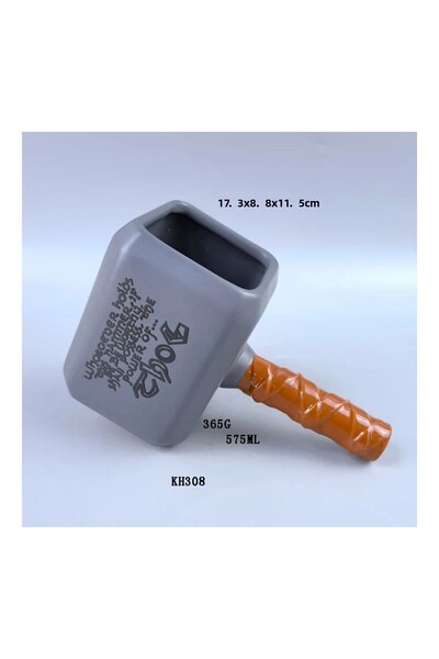 TOYFEST Thor Hammer Figured 3D Thor flour Hammer Porcelain Mug Mug Cup Pen Holder Tabletop Pencil Case