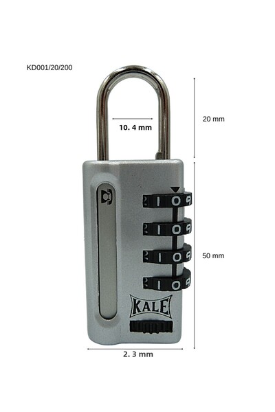 Kale Kilit قفل بكلمة مرور على شكل قلعة-kd00120200-رمادي (تشفير 4 خطوات، مع نا...