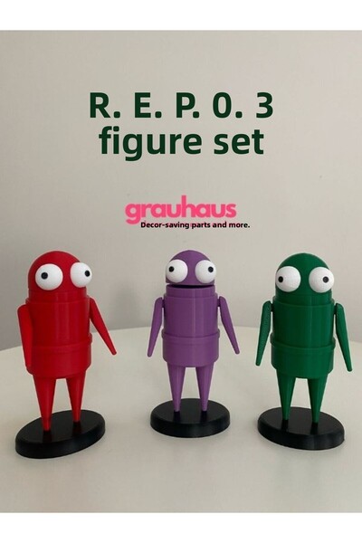GRAUHAUS مجموعة مجسمات روبوت مكونة من 3 قطع - R.e.p.o. لعبة أسطورة شخصية روبو...