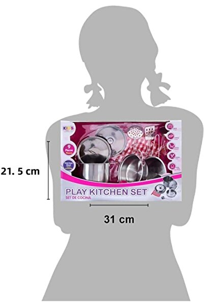 Depomiks Avm Toy Steel Pot Pan Set + 14 Piece Cuttable Fruit and Vegetable Set Girl Boy Toys