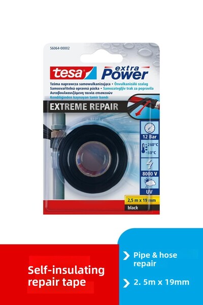 Tesa Reparații extreme Kendilinden Kaynayan Silikon Tamir Bandı, Siyah