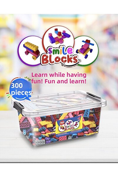 p parti oyunevi Smile Blocks 300 Pieces Plastic Creative Blocks