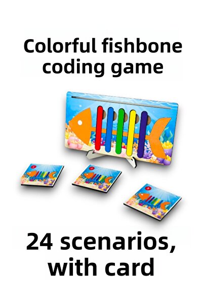 Bellacasa لعبة ذكاء هيكل السمكة - الترميز الآلي، لعبة مونتيسوري التعليمية