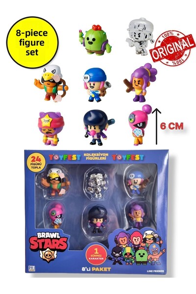 TOYFEST Brawl Star 8-Piece Figure Set - Model 1 - (SANDY SPIKE)