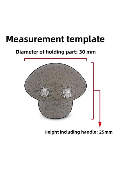 Badem10 Walnut Colored Mushroom Button Furniture - 10 Pieces Kitchen Drawer Cabinet with Door