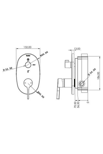 TESKA Tenedos Two-Way Shower Set-Chrome