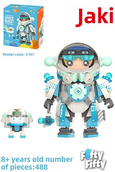 Vagonlife Jaki Space Quest Blue Astronaut - 488 Piece Toy Building Set