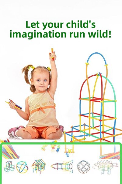 TOMBİ-X Educational Bamboo Sticks 300 Piece Puzzle Brain Teaser Coding Ages 3+