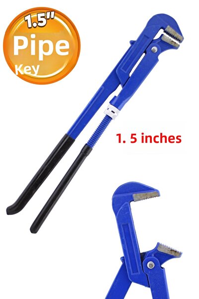 Badem10 Tongs Pipe Wrench 1.5'' Spanner 6 cm Mouth 46 cm Length Multi-Purpose Wrench Disassembly Clamping Holding