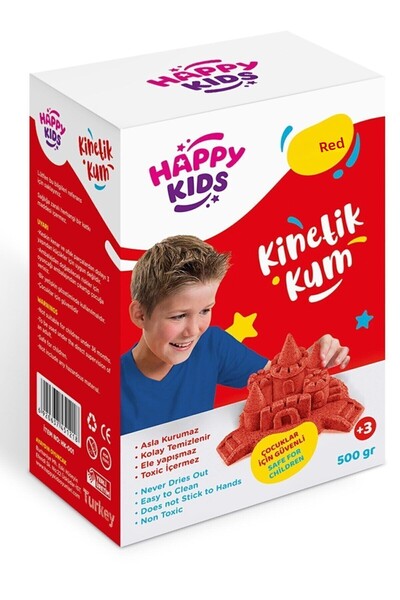 Happy Kids رمل اللعب المتحرك مع صندوق رمل حركي أحمر 500 جرام