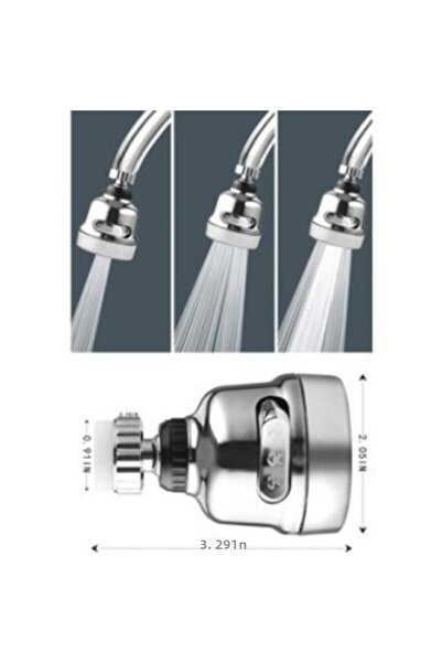 Yayke رأس صنبور موفر بثلاث وظائف من الكروم، رأس صنبور قابل للدوران 360 درجة م...