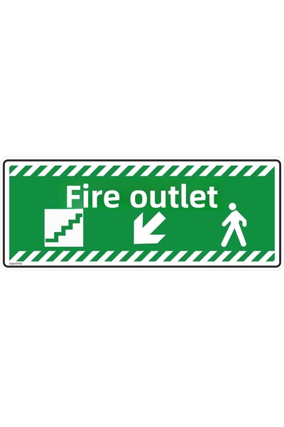 isgtabelam 30×12 سم / 5 قطع من الفسفور المركب / سهم أسود لأسفل لدرج مخرج الحريق