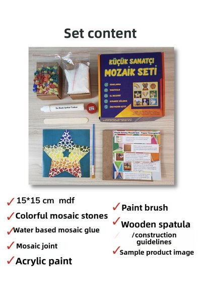 Zen Mozaik Children's Mosaic Set-Attention and Hand Skill Developer Artistic Educational Toy (Star)