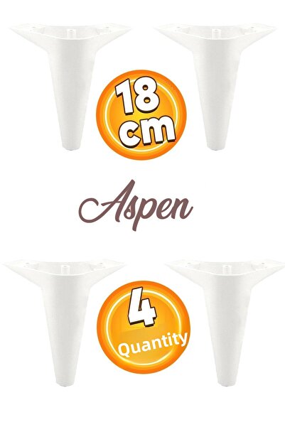 Badem10 Aspen Mobilier de lux Canapea Fotoliu Unitate TV Consolă Picior Picioare 18 Cm Picior alb (4 buc.)