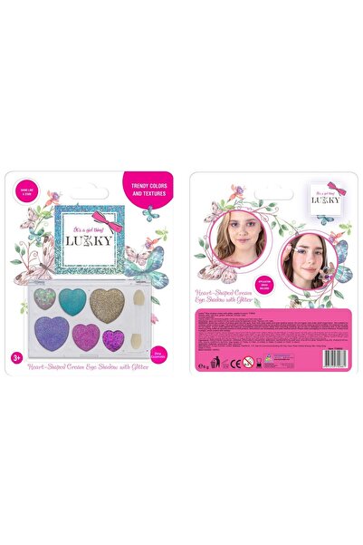 Lukky كريم ظلال العيون مع لوحة لامعة مكونة من 6 ألوان على شكل قلب