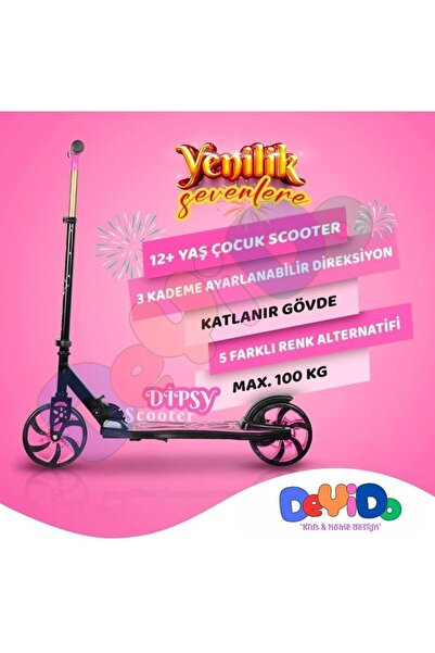 DeYiDo سكوتر للأطفال بعمر 12 عامًا فما فوق - لوح تزلج ممتع بعجلتين عملاقتين م...