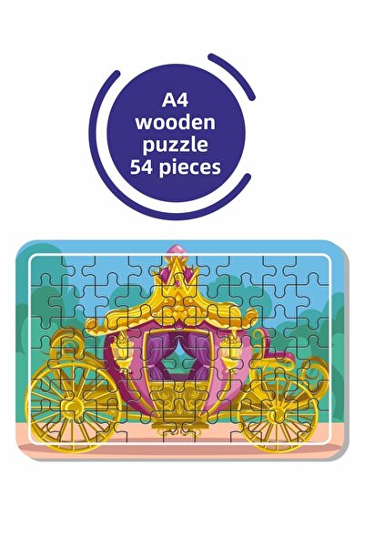 Baskı Atölyesi لغز عربة الأميرة مقاس A4 مكون من 54 قطعة، لعبة، منشار تركيب