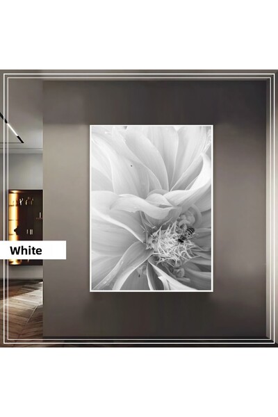 Harikabirev HARİKABİREV | MODEL MACRO DE FLORI GRIS MOALE | TABLA DE STICLA TEMPLATA CU CADRU, SIMPLE, VERTICALA