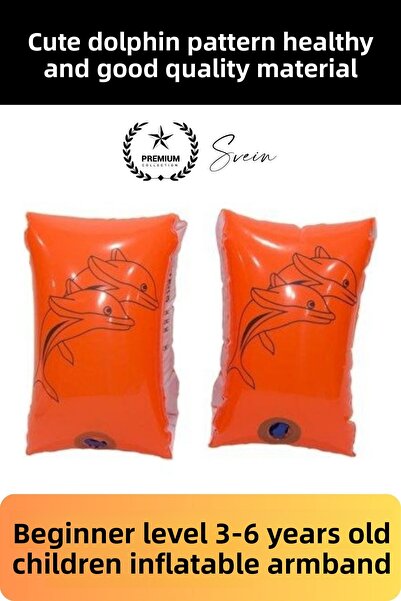 Svein أكمام سباحة آمنة للأطفال بعمر 3-6 سنوات منقوشة على شكل دولفين، أكمام سب...