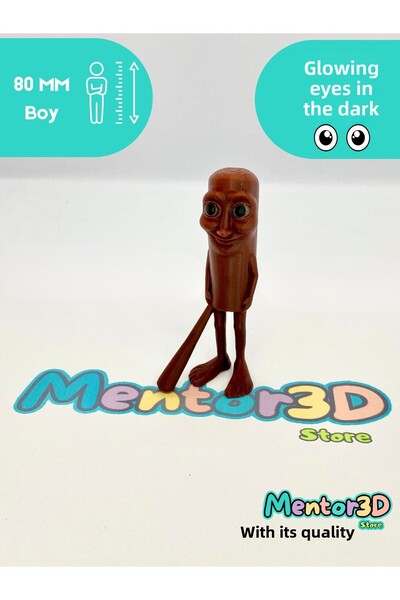 Mentor 3D Store شخصية تونغ تونغ تونغ سحر Brainrot Meme + عيون تتوهج في الظلام...