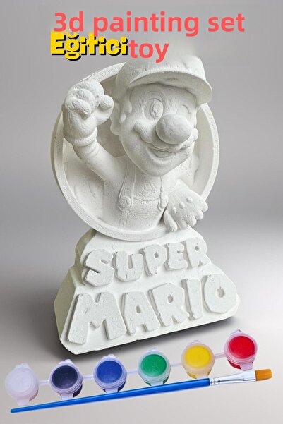 Craft3D Atölye مجموعة تلوين سوبر ماريو بطول 15 سم للخرسانة/الحجر/الشكل/التمثا...