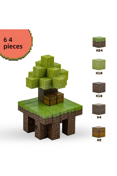 Birlik Oyuncak Creative World Magnetic Block Set -64 Pieces Educational Toy Jm802