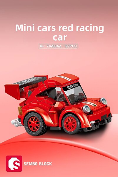 Sembo Block Mini Cars Red Racing Car 197 Parts Building Blocks Compatible with Lego ( 714504 A)