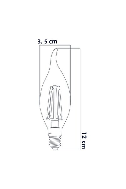 Heka Led Rustic E14 Bulb Curved Tip 6W 3000K Daylight Erd-83 Pack of 5