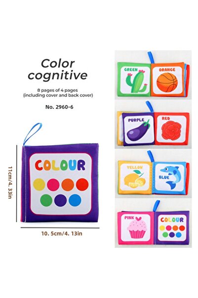 Choice كتب تعليم مبكر للأطفال، لون 4 صفحات، كتاب قماشي أبيض وأسود، للأطفال من مونتيس