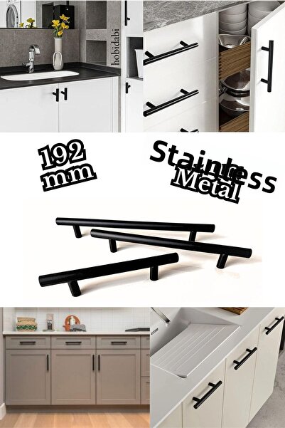 HOBİDABİ Mâner negru inoxidabil de 192 mm Unitate TV Mobilier dormitor Sertar...