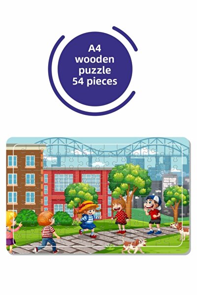 Baskı Atölyesi لغز ستريت بلاي A4 مكون من 54 قطعة، لعبة، منشار قطع